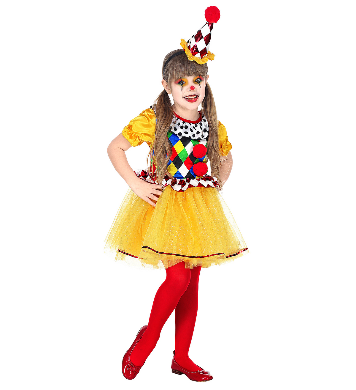 Costume Vestito Abito Travestimento Carnevale Halloween Cosplay Bambina Clown - 0695