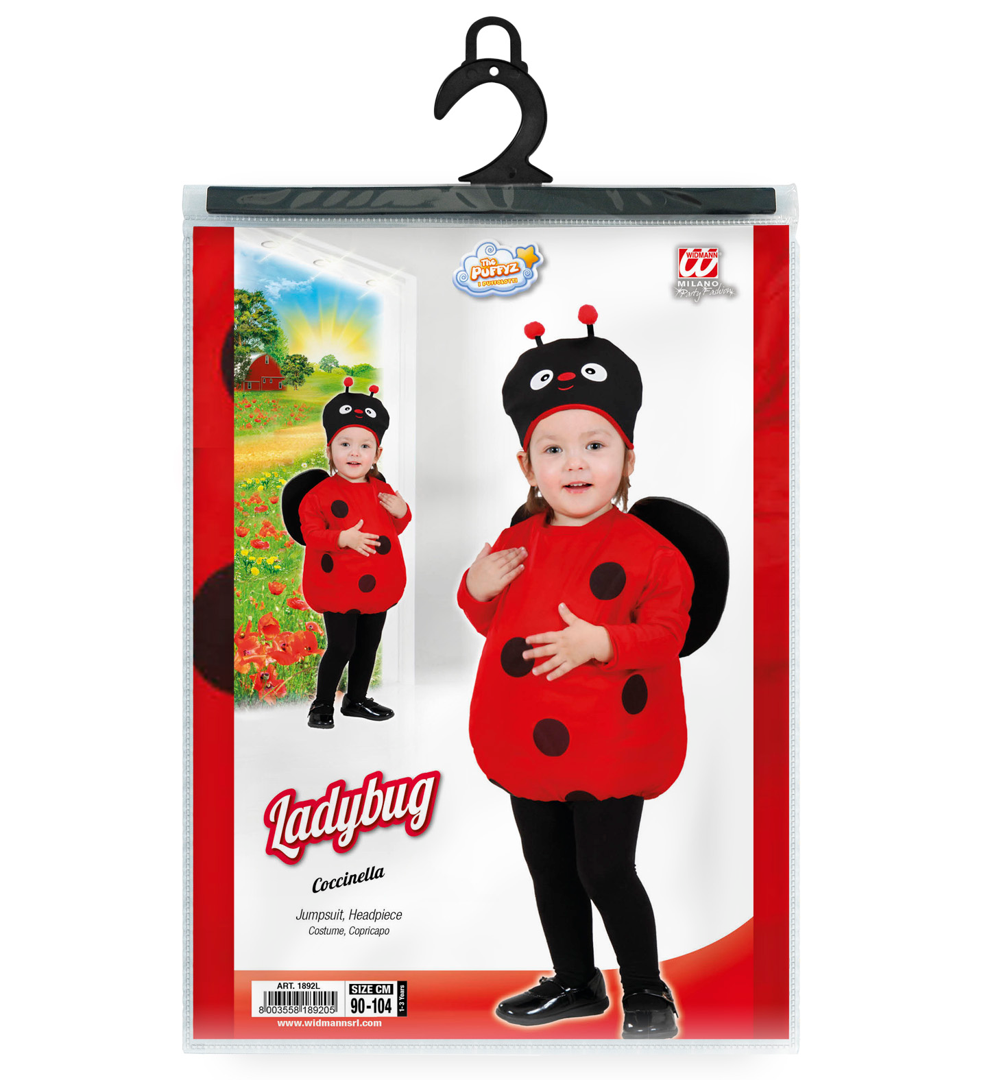 Costume Vestito Abito Travestimento Carnevale Bambina Coccinella Ladybug - 1892l
