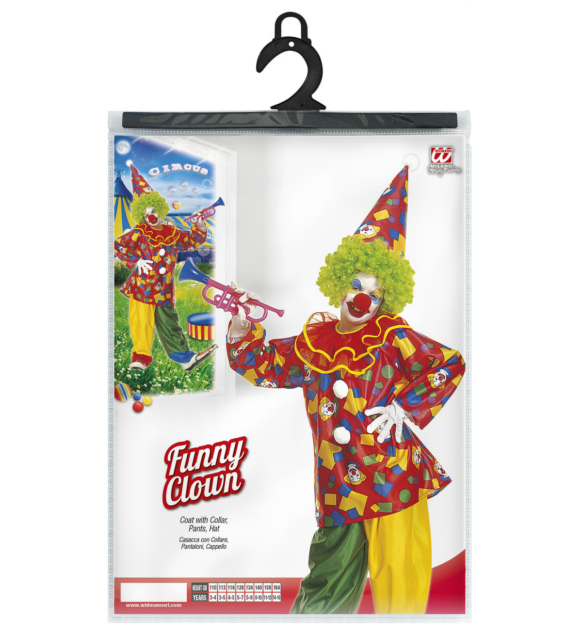 Costume Vestito Abito Travestimento Carnevale Halloween Cosplay Bambino Funny Clown - 3858