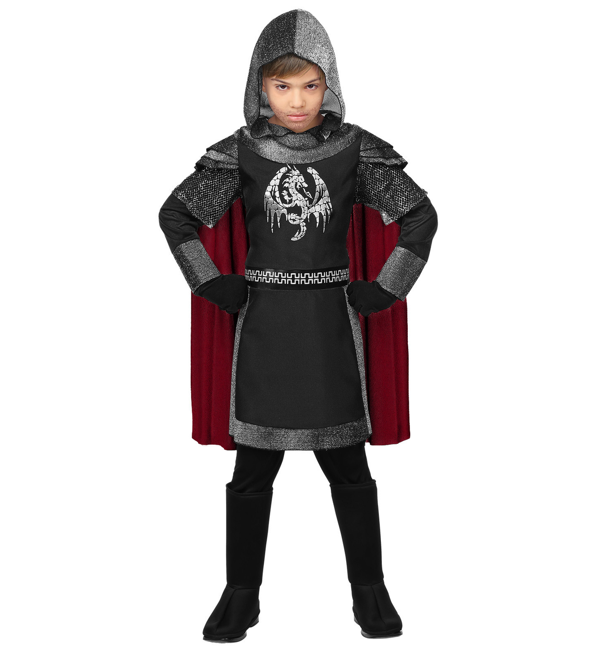 Costume Vestito Abito Travestimento Carnevale Halloween Cosplay Bambino Cavaliere Oscuro - 0696