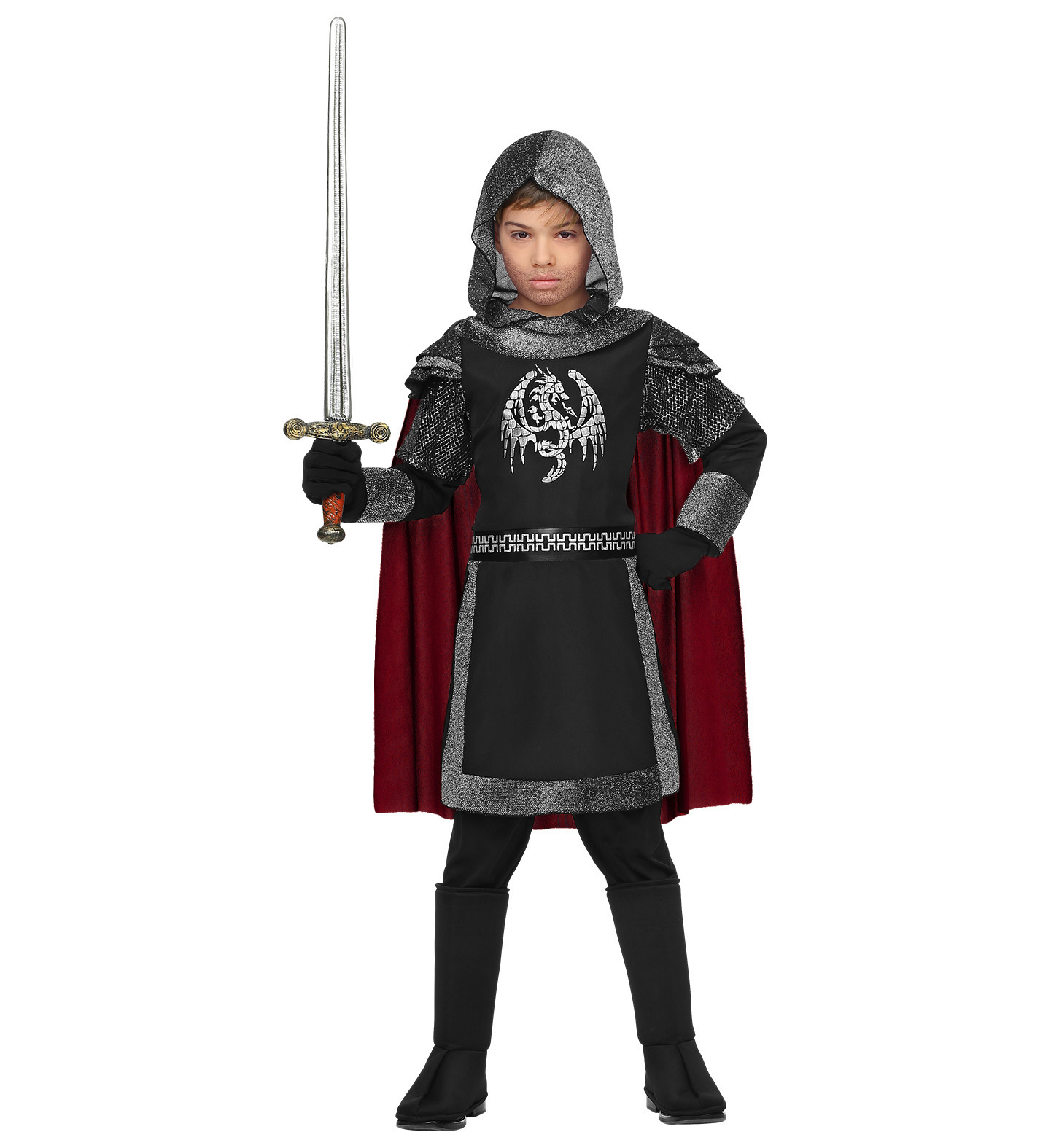 Costume Vestito Abito Travestimento Carnevale Halloween Cosplay Bambino Cavaliere Oscuro - 0696