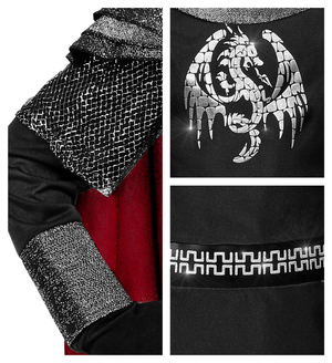 Costume Vestito Abito Travestimento Carnevale Halloween Cosplay Bambino Cavaliere Oscuro - 0696