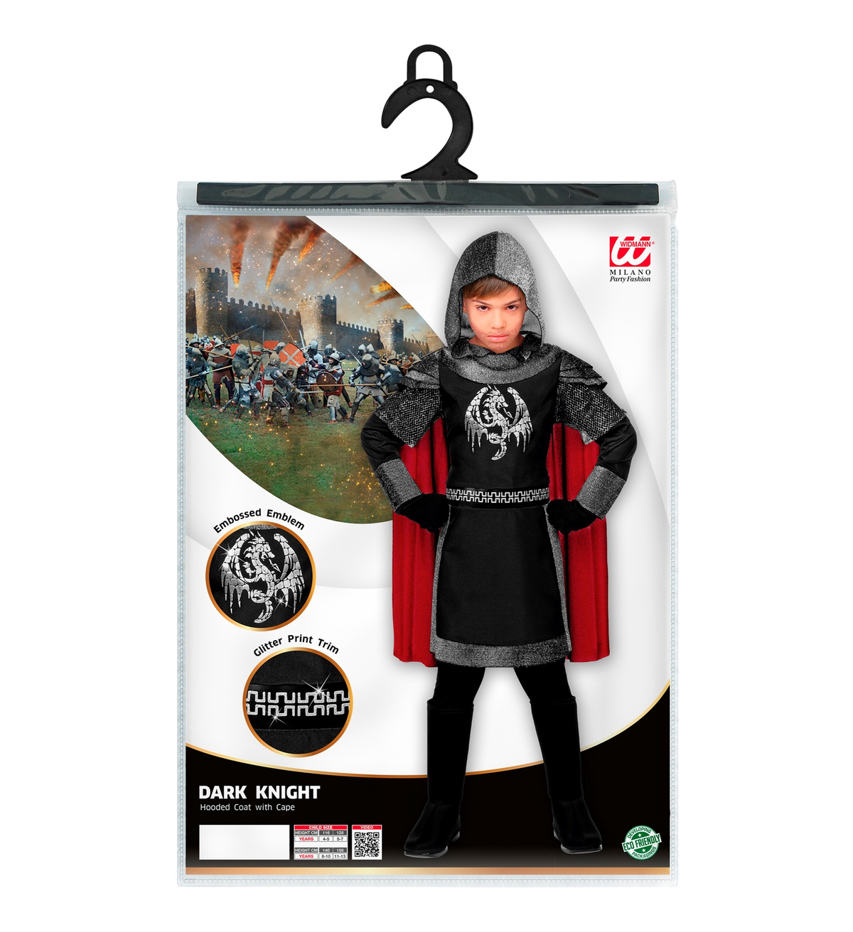 Costume Vestito Abito Travestimento Carnevale Halloween Cosplay Bambino Cavaliere Oscuro - 0696