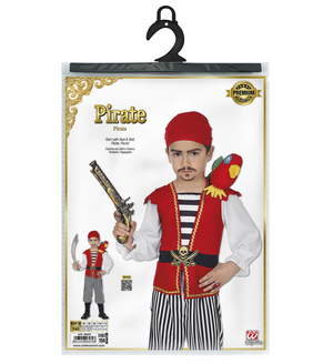 Vestito Carnevale + Accessori Pirata Costume Sciabola Scudo Cappello Travestimento (2/3 Anni)