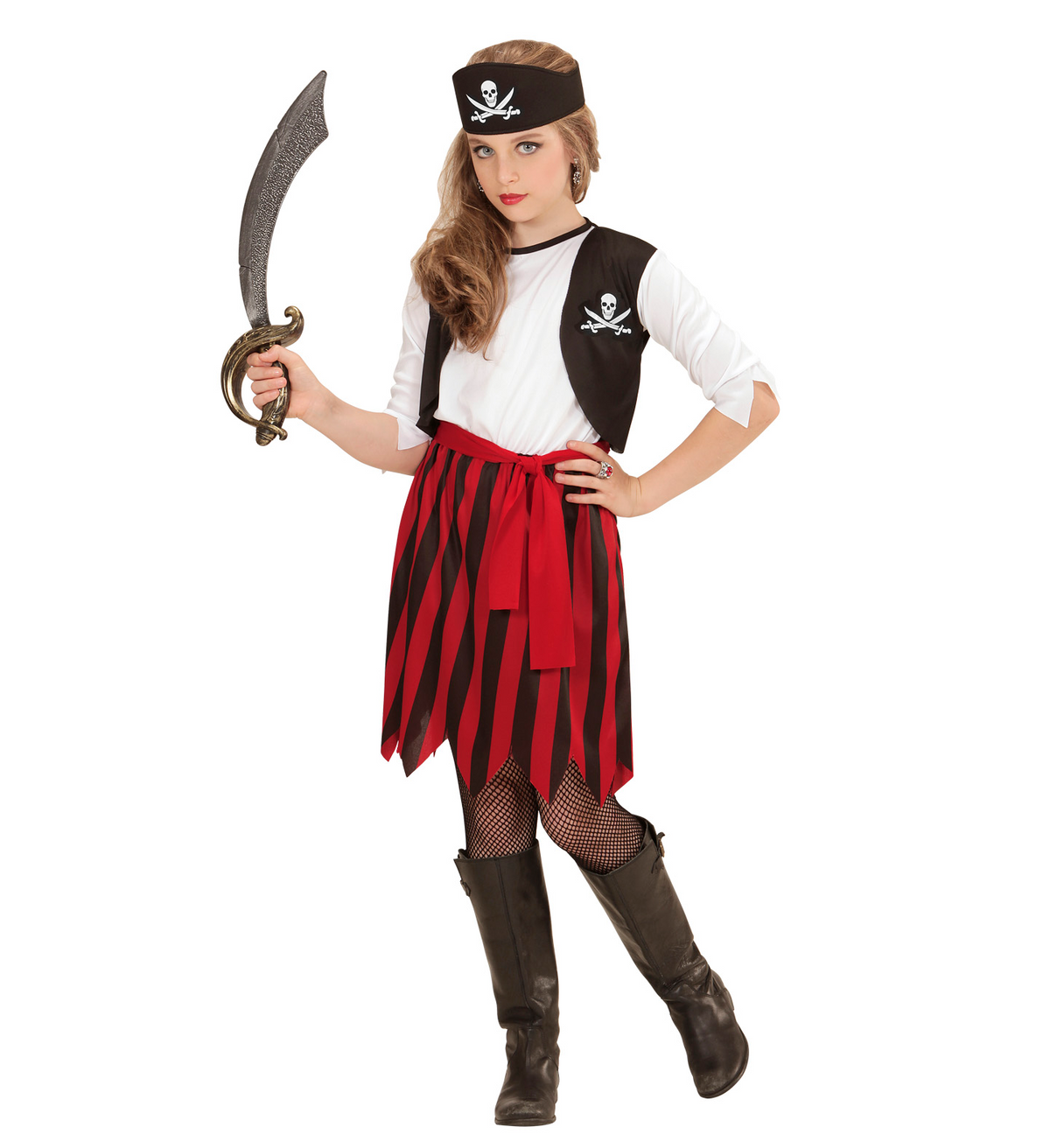 Costume Vestito Abito Travestimento Carnevale Halloween Cosplay Bambina Piratessa - 0722