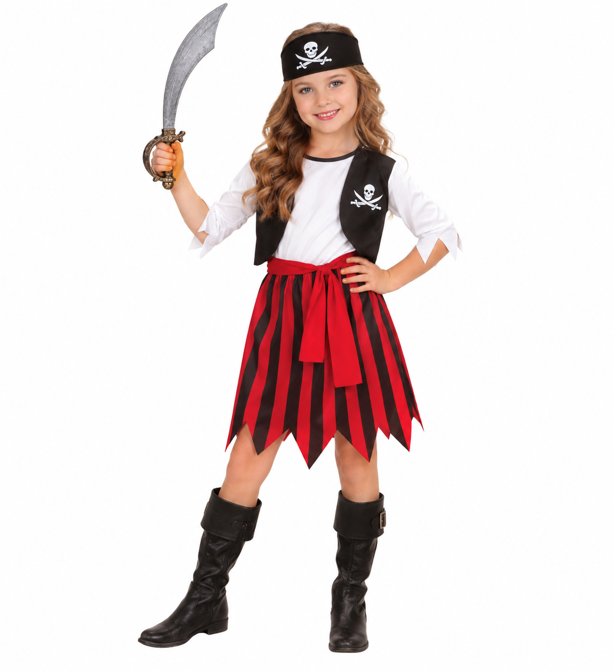 Costume Vestito Abito Travestimento Carnevale Halloween Cosplay Bambina Piratessa - 0722