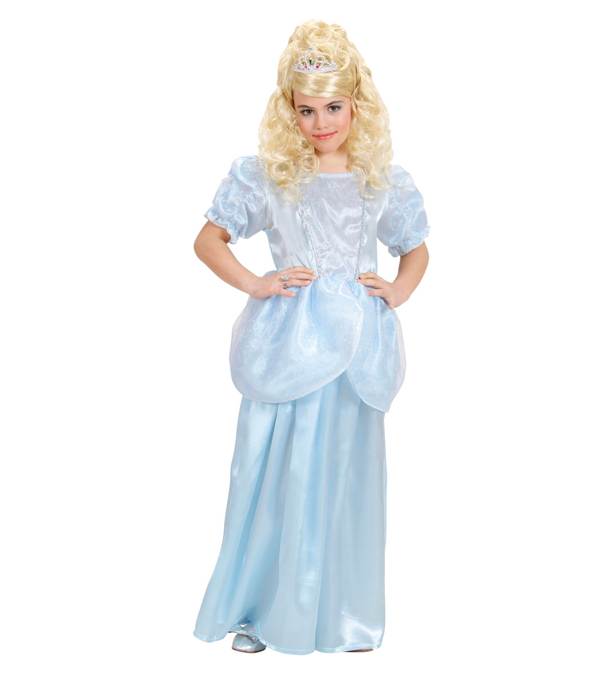 Costume Vestito Abito Travestimento Carnevale Halloween Cosplay Bambina Principessa Azzurra - 1279