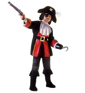 Vestito Carnevale + Accessori Capitano Pirata Costume Set Accessori Pistola 5/7 Anni Travestimento - 3883+8214k+04859