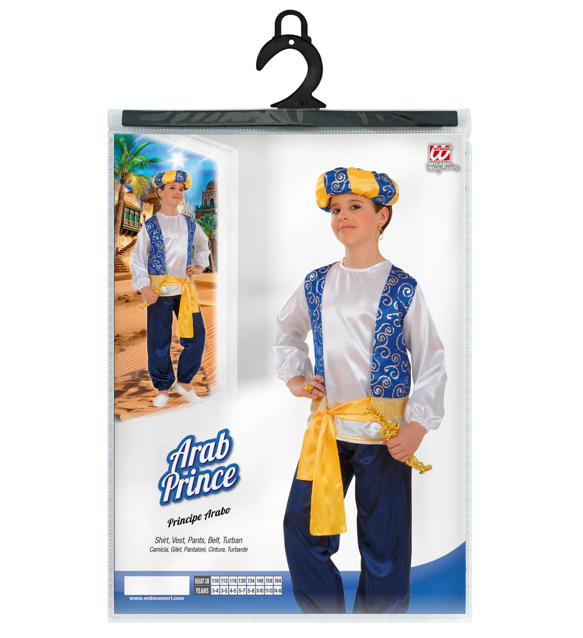 Costume Vestito Abito Travestimento Carnevale Halloween Cosplay Bambino Principe Arabo - 5539