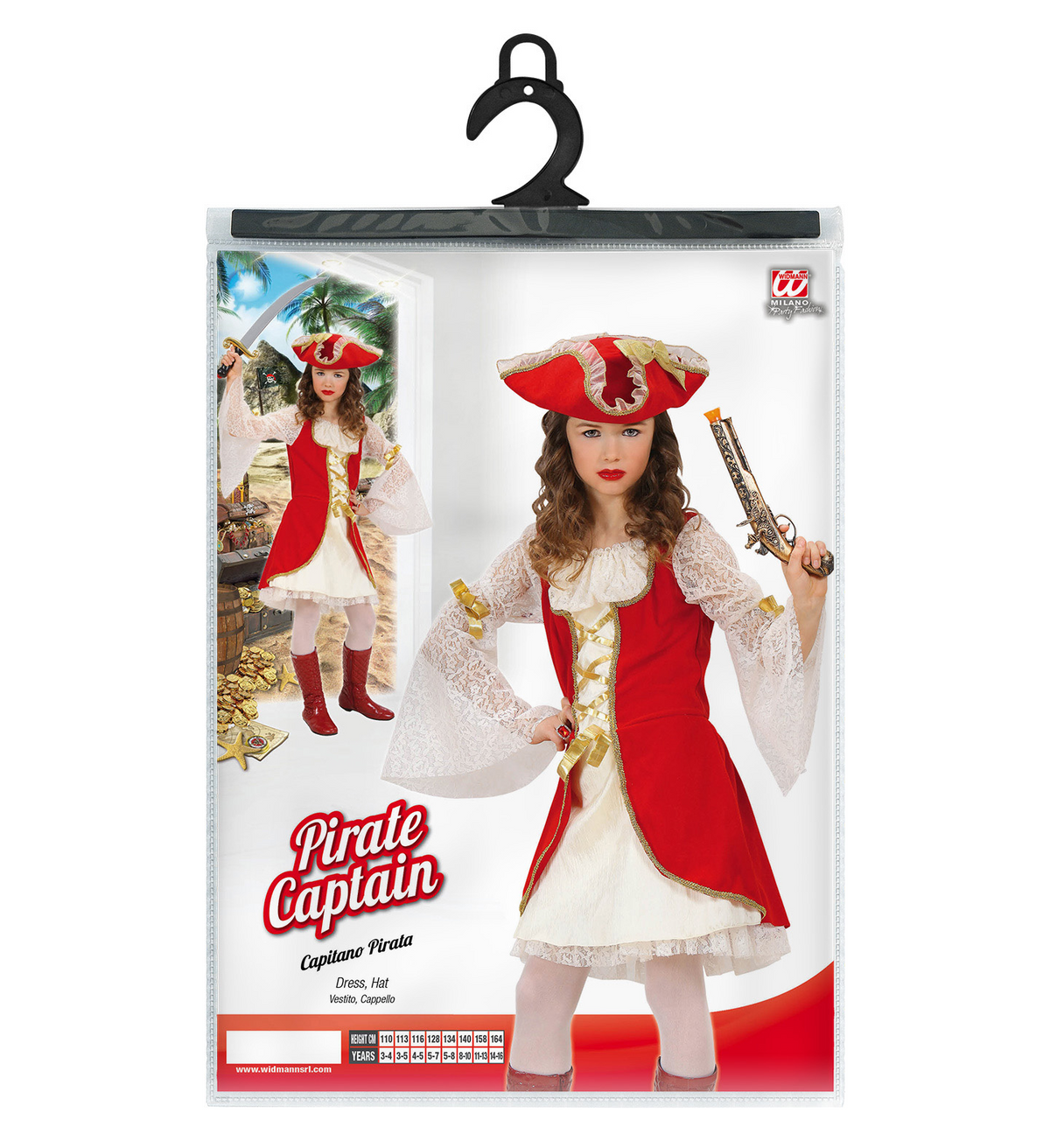 Vestito Carnevale + Accessori Capitano Pirata Vestito Cappello Sciabola 8/10 Anni Travestimento - 5879+7006a