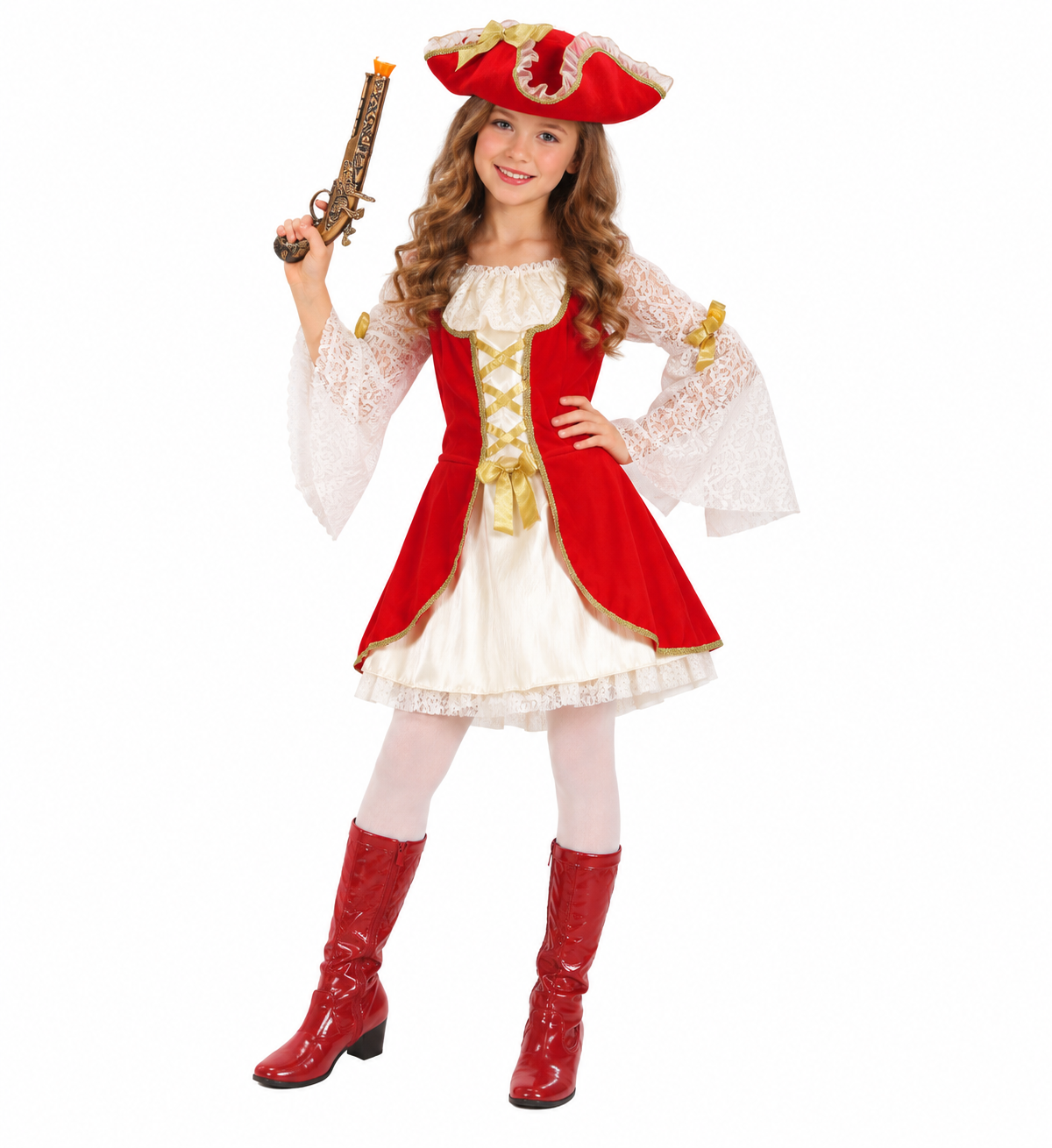 Costume Vestito Abito Travestimento Carnevale Halloween Cosplay Bambina Capitano Pirata - 5879