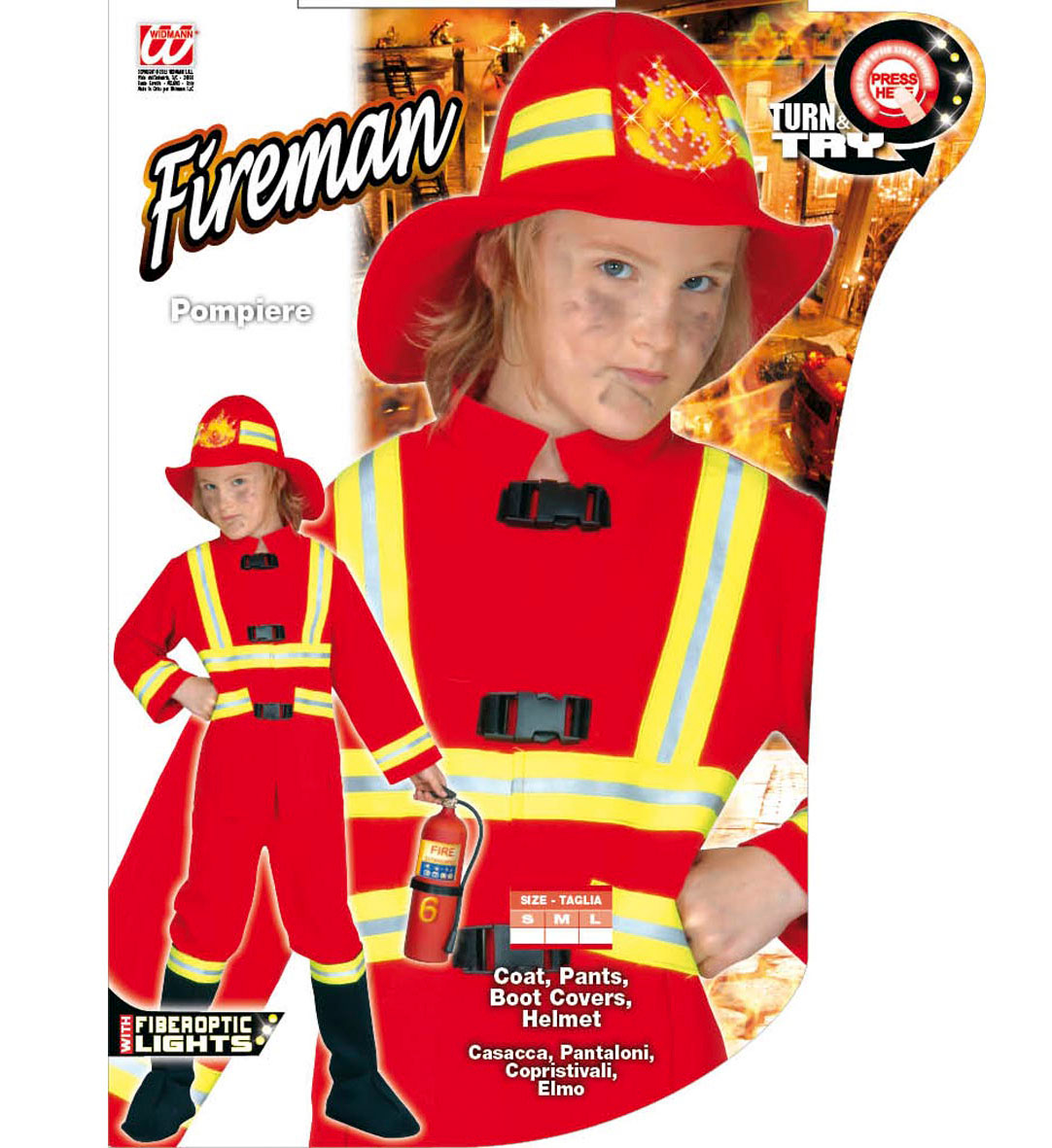 Costume Vestito Abito Travestimento Carnevale Halloween Cosplay Bambino Pompiere - 5570
