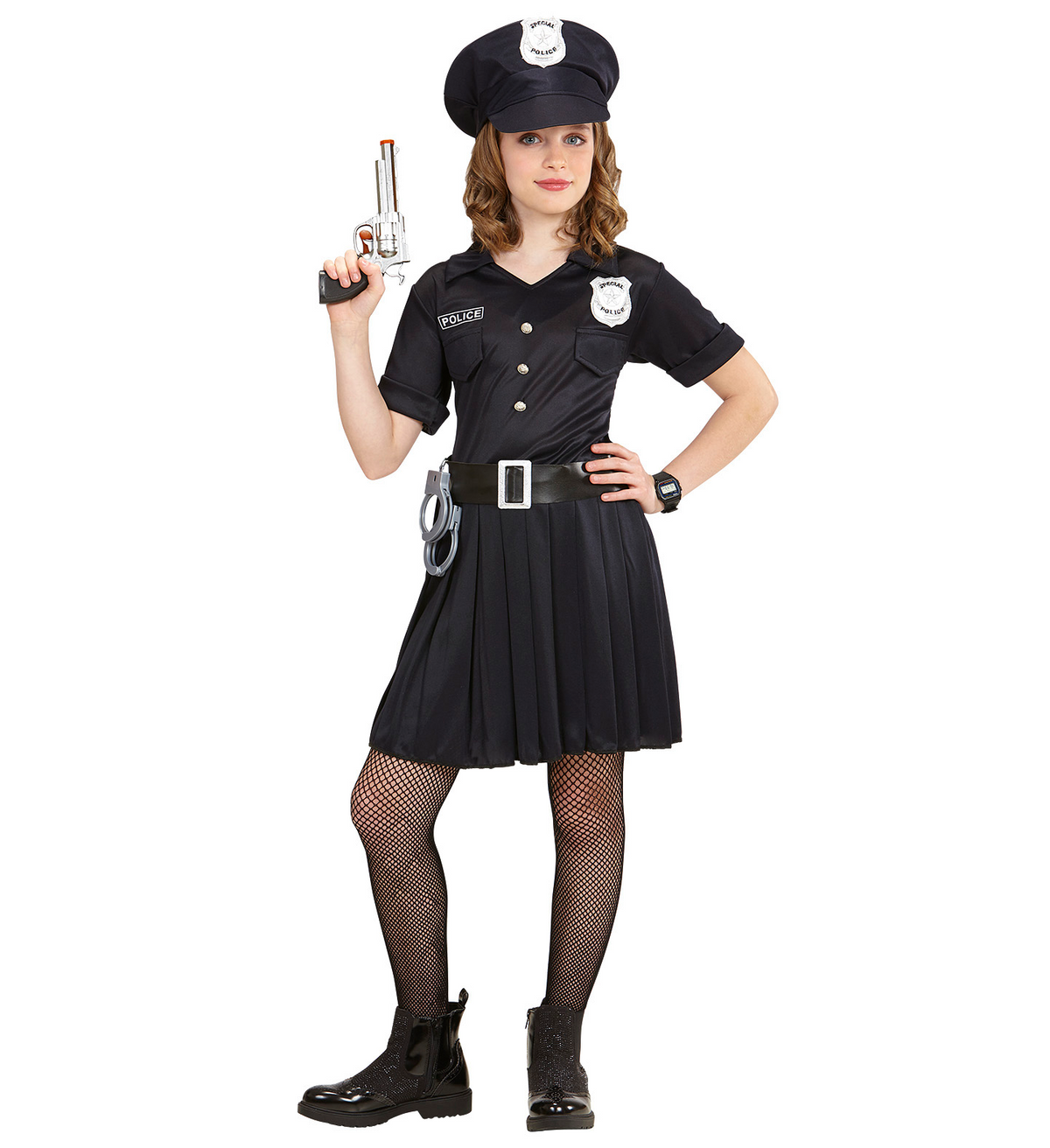 Costume Vestito Abito Travestimento Carnevale Halloween Cosplay Bambina Poliziotta - 6555