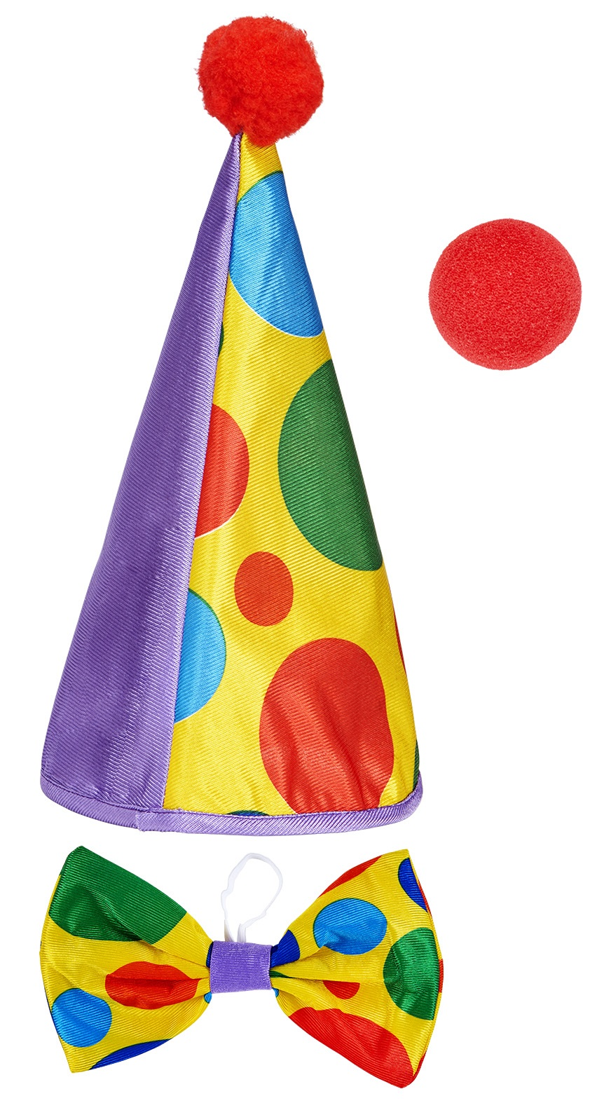 Set Clown Cappello Farfallino Naso Accessori Vestito Travestimento Carnevale Bambino