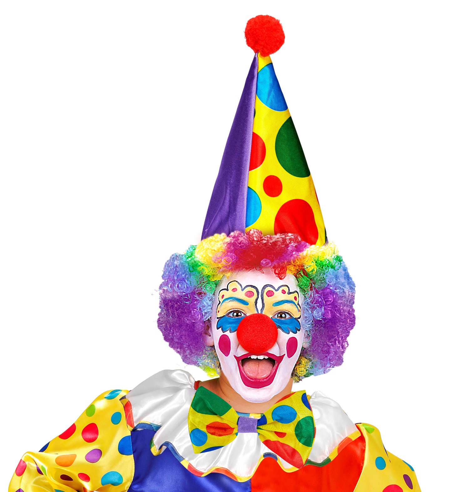 Set Clown Cappello Farfallino Naso Accessori Vestito Travestimento Carnevale Bambino