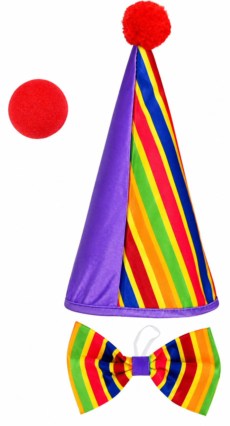 Set Clown Cappello Farfallino Naso Accessori Vestito Travestimento Carnevale Bambino