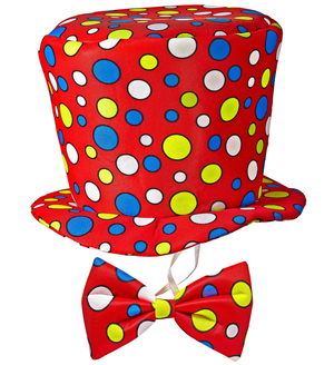 Set Clown Cappello Cilindro e Farfallino Accessori Vestito Travestimento Carnevale Bambino - 9143h/1