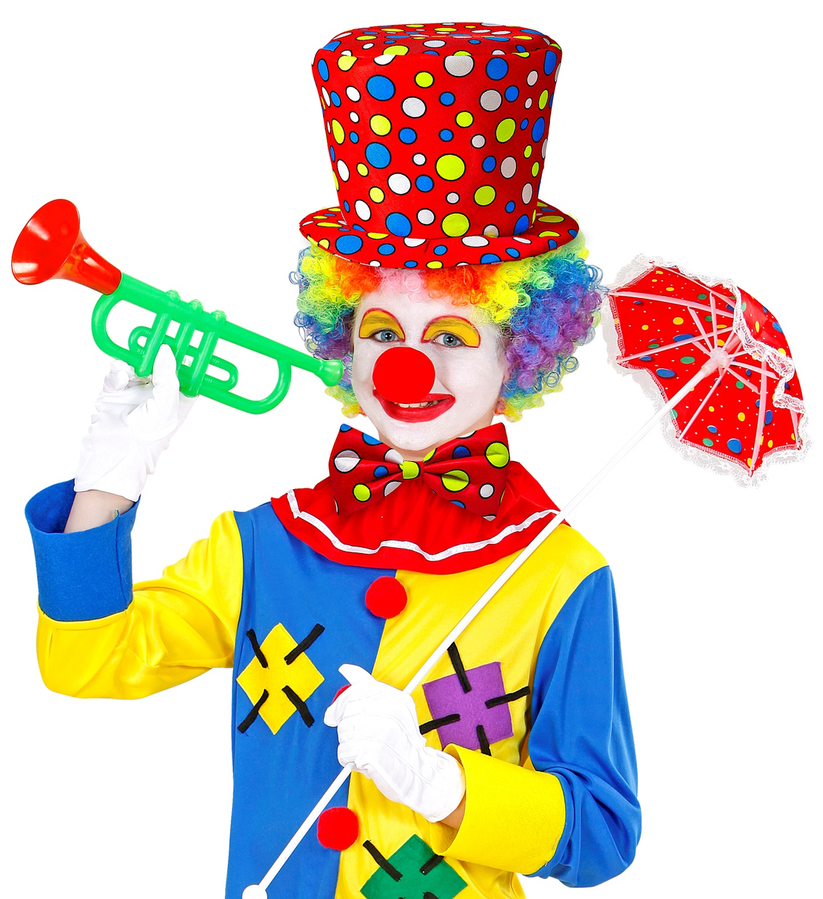 Set Clown Cappello Cilindro e Farfallino Accessori Vestito Travestimento Carnevale Bambino - 9143h/1