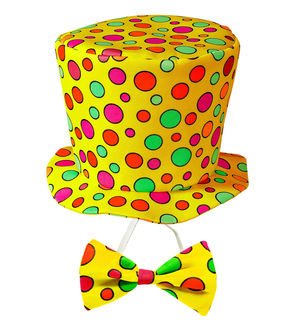 Set Clown Cappello Cilindro e Farfallino Accessori Vestito Travestimento Carnevale Bambino - 9143h/3
