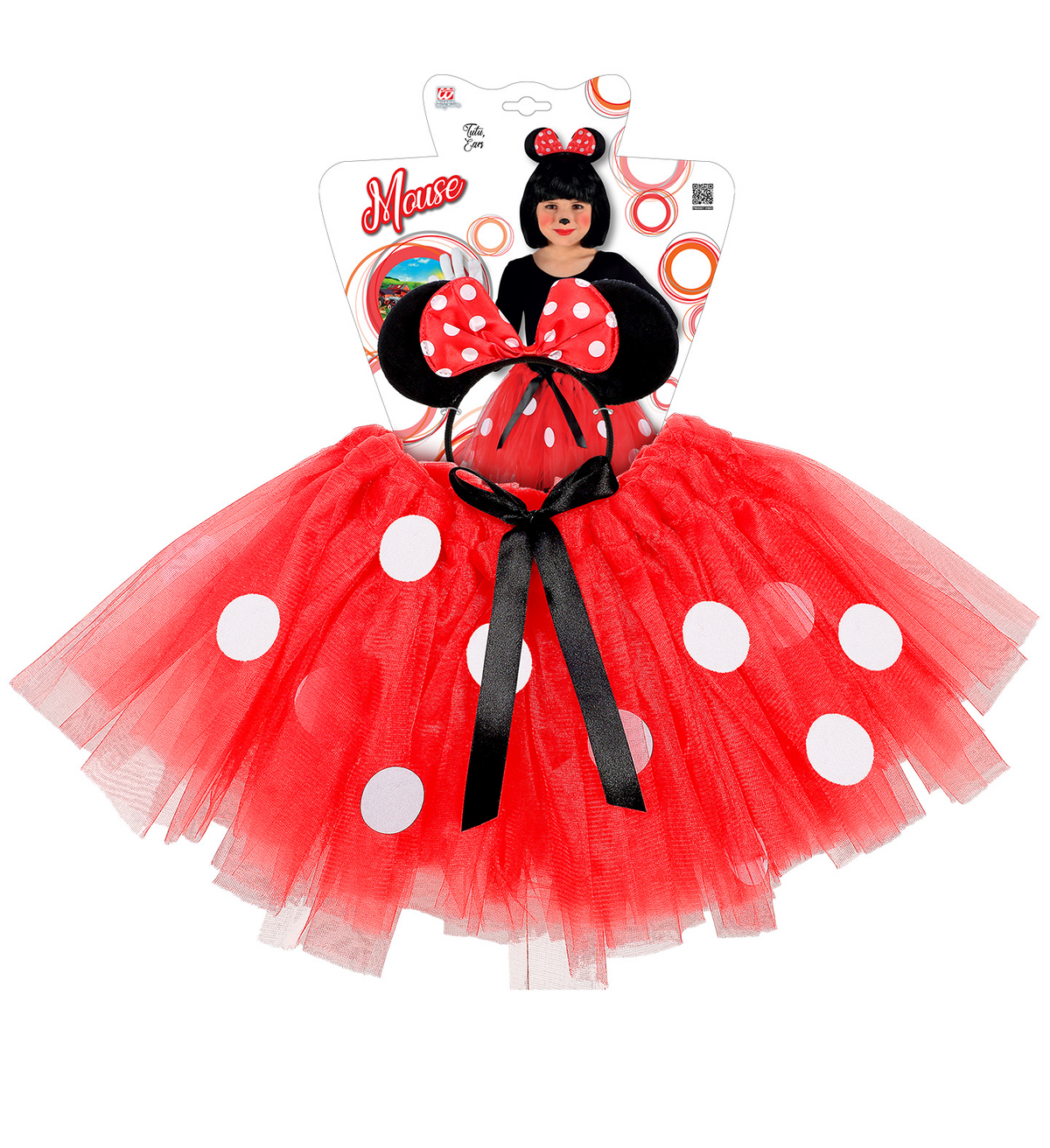 Set Topina Tutu Orecchie Accessori Vestito Travestimento Carnevale Bambina
