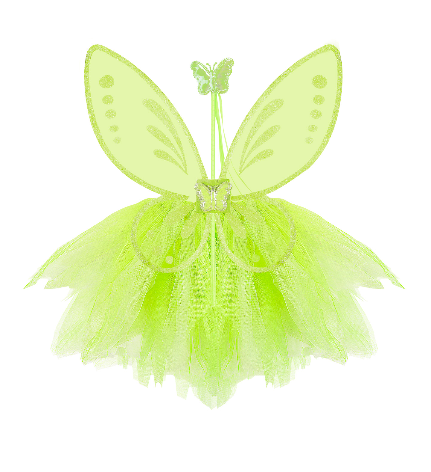 Set Fatina Magica Ali Gonna Bacchetta - Accessori Abito Vestito Travestimento Carnevale Bambina