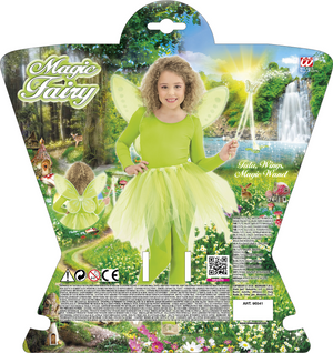 Set Fatina Magica Ali Gonna Bacchetta - Accessori Abito Vestito Travestimento Carnevale Bambina