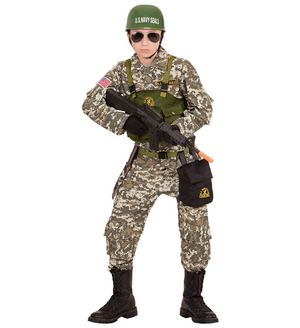 Costume Vestito Abito Travestimento Carnevale Bambino Soldato Navy Seals