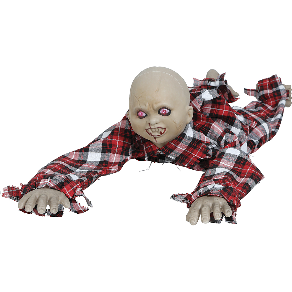 Decorazione Bambino Zombie Strisciante con Luci e Suoni Accessorio Travestimento Halloween - 26793