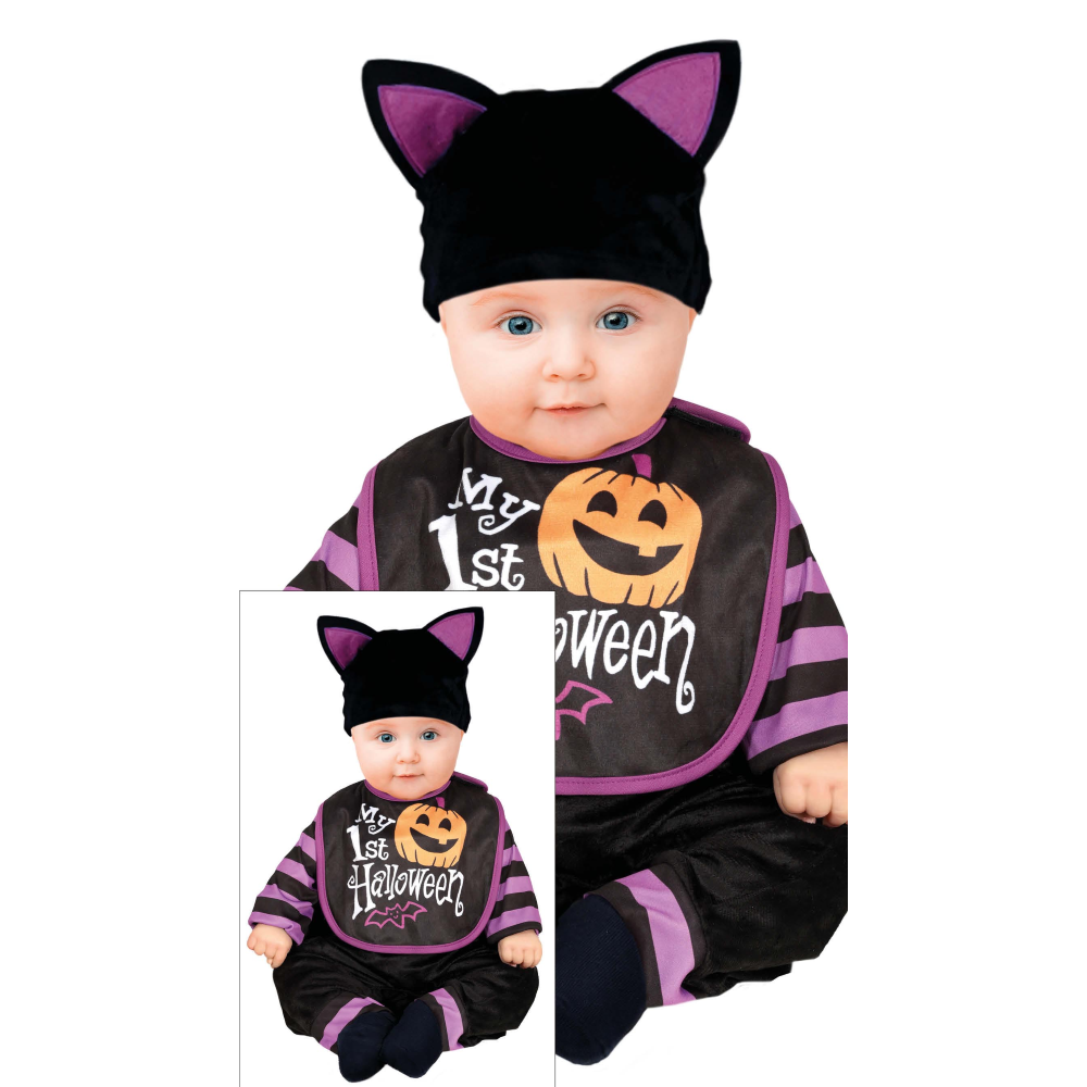 Costume Vestito 1st Bat Halloween Travestimento Pipistrello per Bambini Halloween Carnevale Cosplay