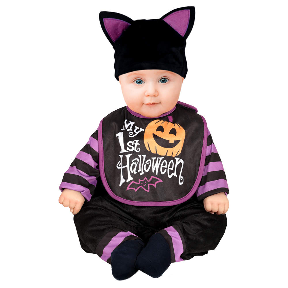 Costume Vestito 1st Bat Halloween Travestimento Pipistrello per Bambini Halloween Carnevale Cosplay