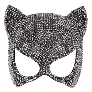 Maschera Gatto con Strass Accessorio Travestimenti per Adulti Carnevale Halloween Cosplay - 12007