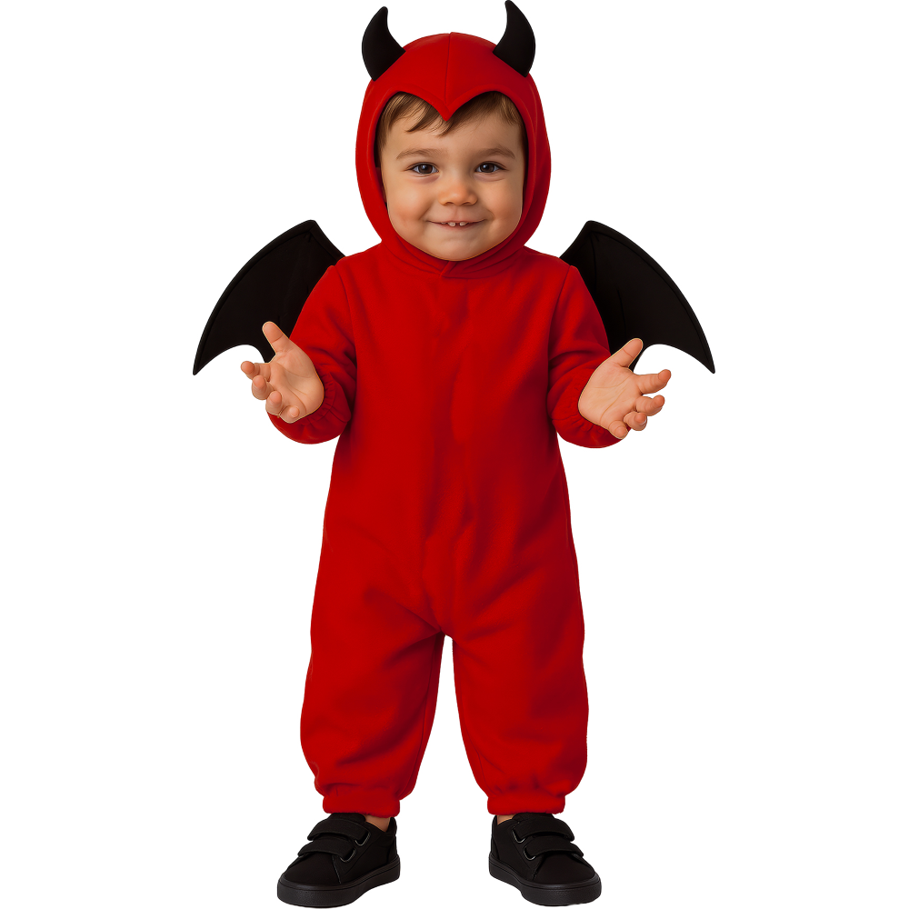 Costume Vestito Little Demon Travestimento Diavoletto per Bambini Halloween Carnevale Cosplay