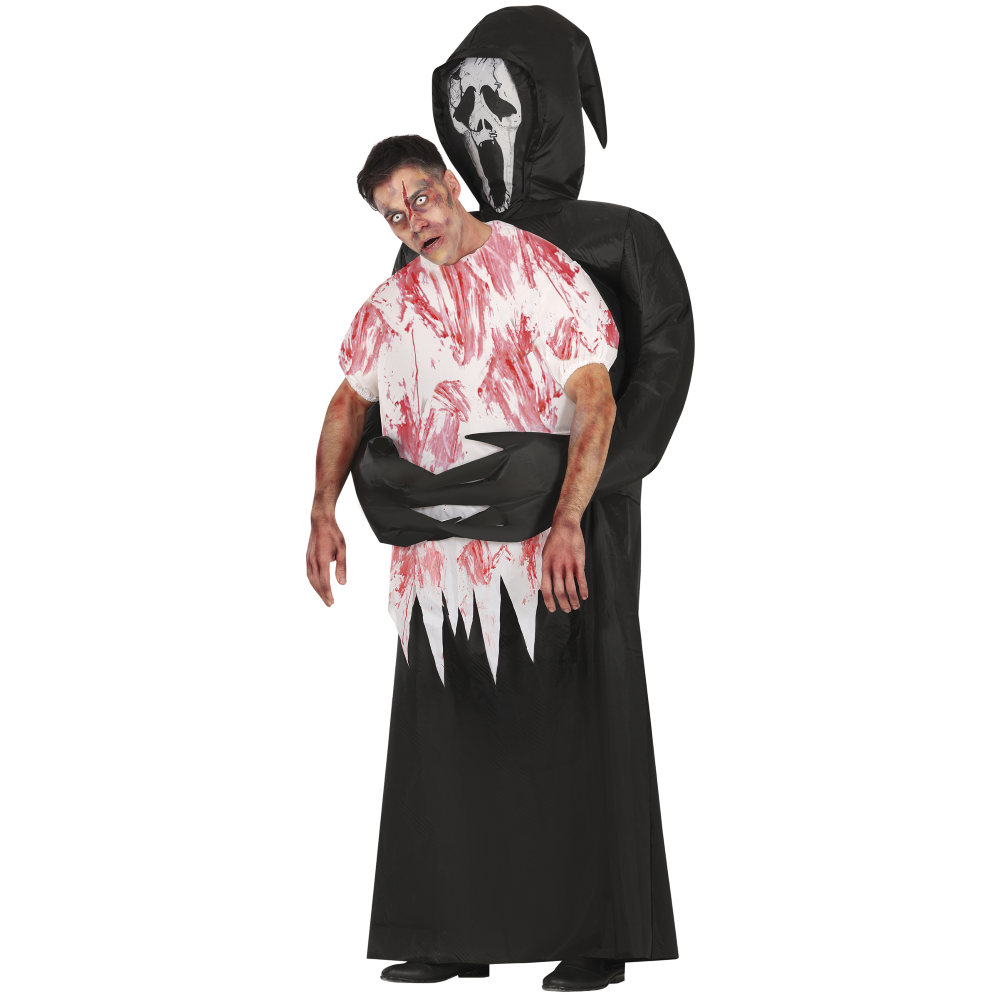 Costume Vestito Death Carre Me Travestimento Morte Gonfiabile per Adulti Halloween Carnevale Cosplay