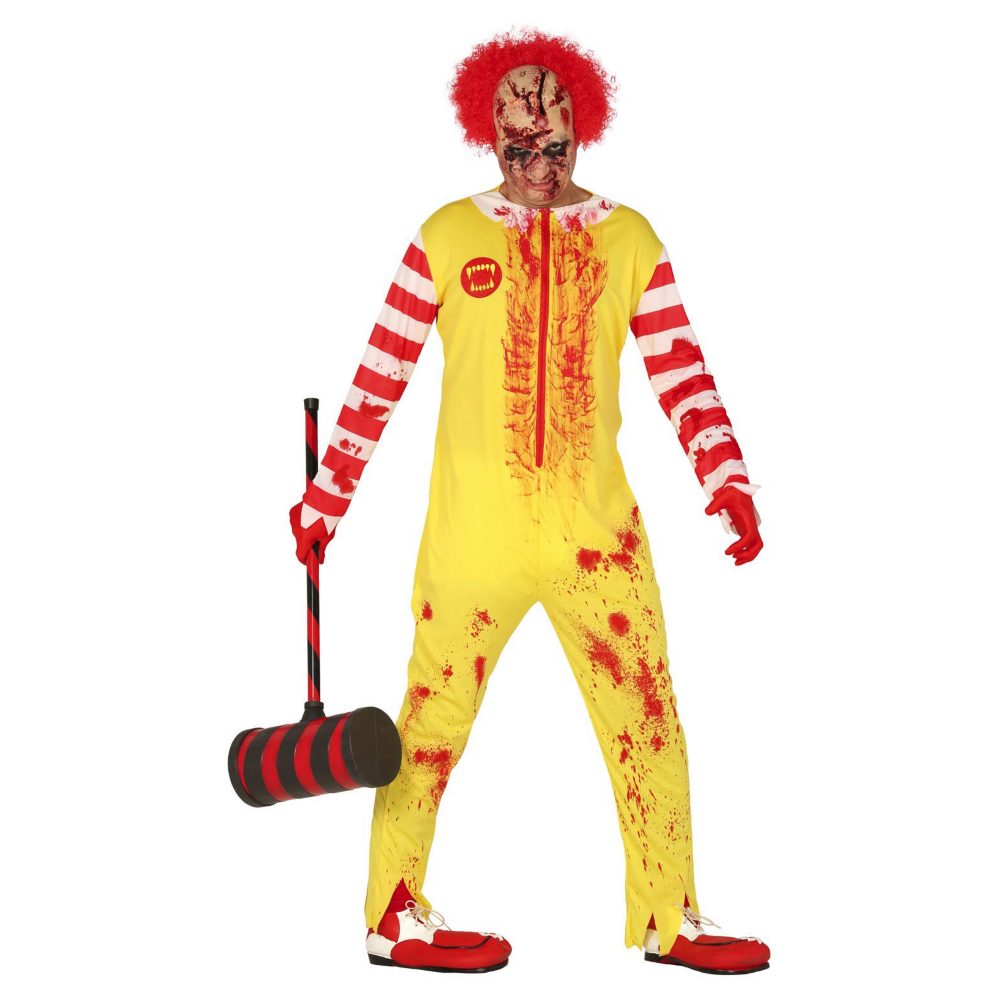 Costume Vestito Burger Clown Travestimento per Adulti Halloween Carnevale Cosplay