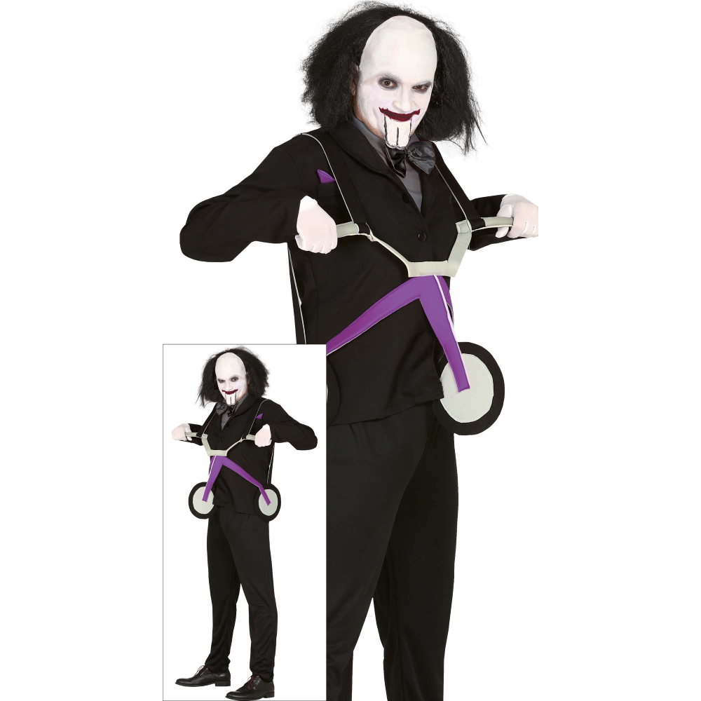 Costume Vestito Assassin Tricycle Travestimento Saw per Adulti Halloween Carnevale Cosplay