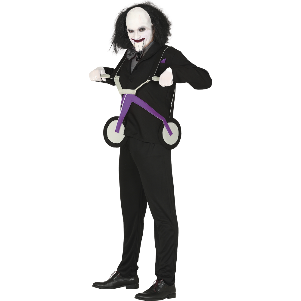 Costume Vestito Assassin Tricycle Travestimento Saw per Adulti Halloween Carnevale Cosplay