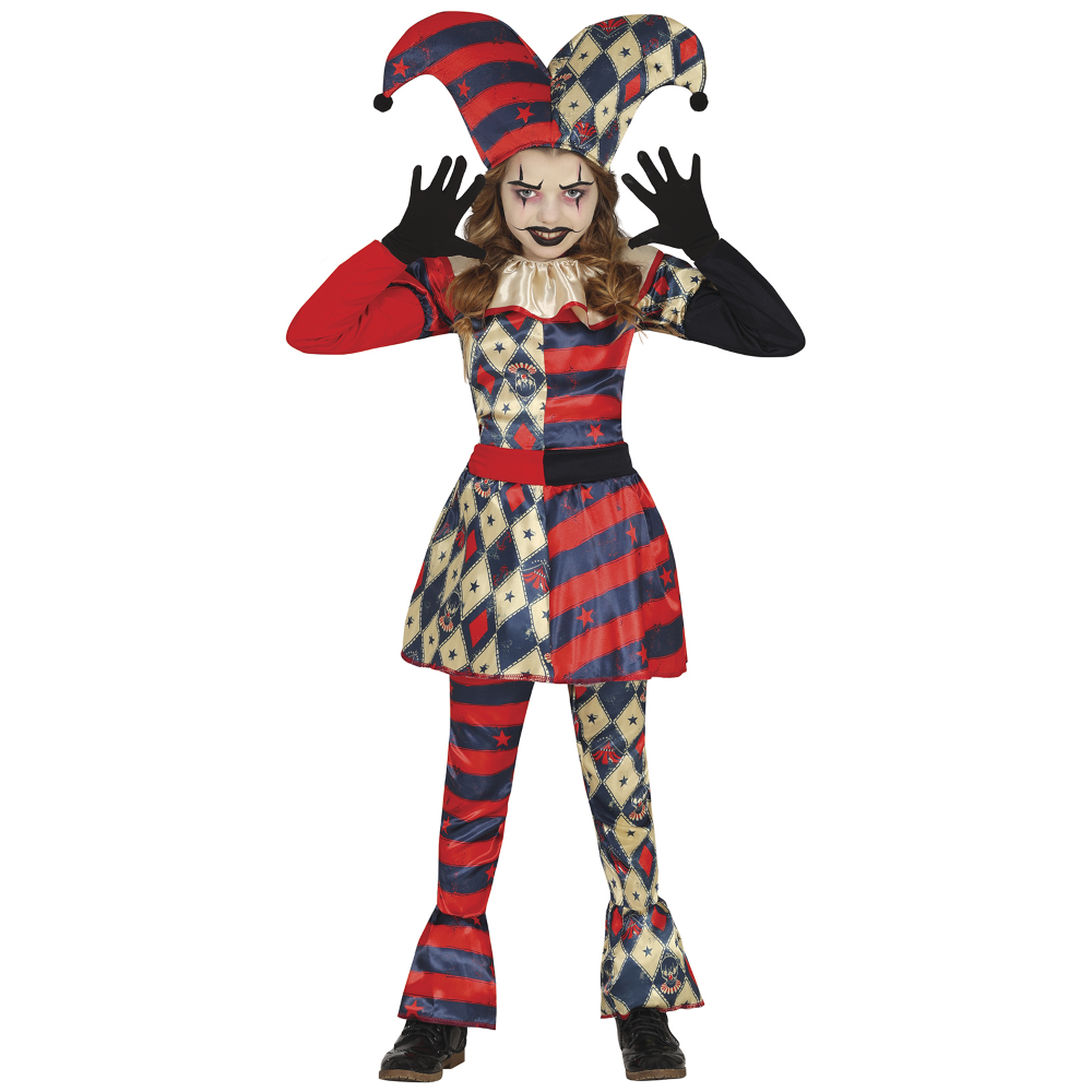 Costume Arlecchina Diamante Vestito Travestimento per Bambine Halloween Cosplay - 7811
