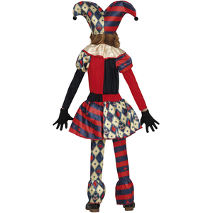 Costume Arlecchina Diamante Vestito Travestimento per Bambine Halloween Cosplay - 7811