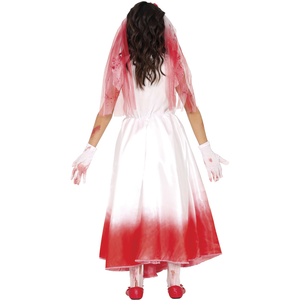 Costume Bloody Wife Vestito Travestimento Sposa Sanguinaria per Bambine Halloween Cosplay