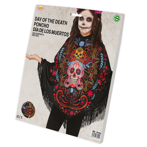 Poncho Dia De Los Muertos Accessorio Travestimento per Bambini Halloween Carnevale Feste a Tema - 78150