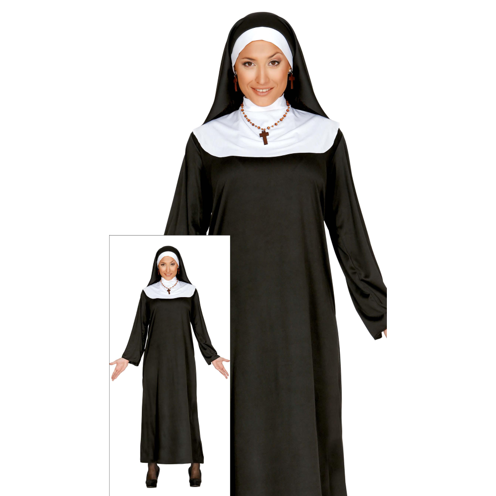 Costume Vestito Suora Travestimento per Adulti Halloween Carnevale Cosplay