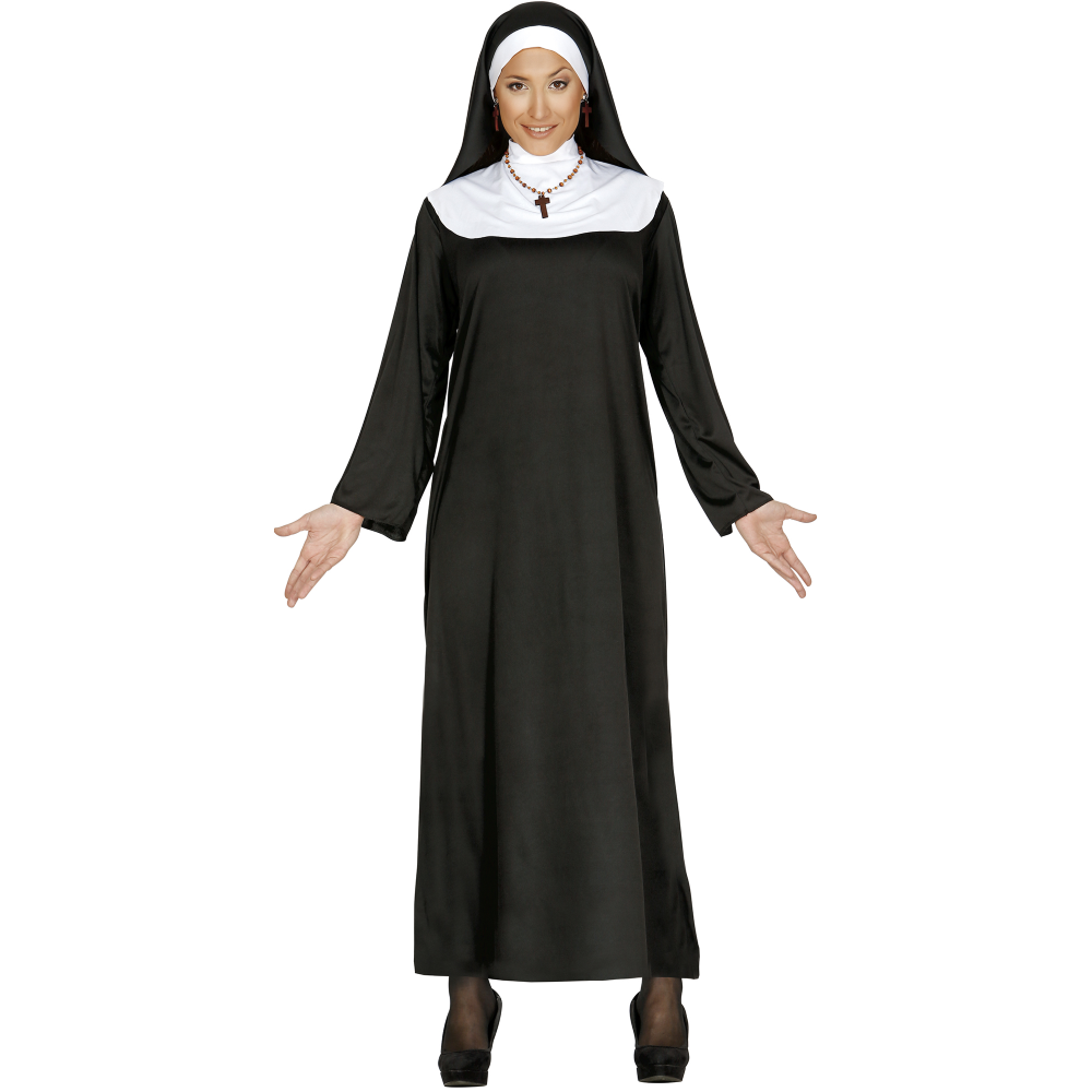 Costume Vestito Suora Travestimento per Adulti Halloween Carnevale Cosplay