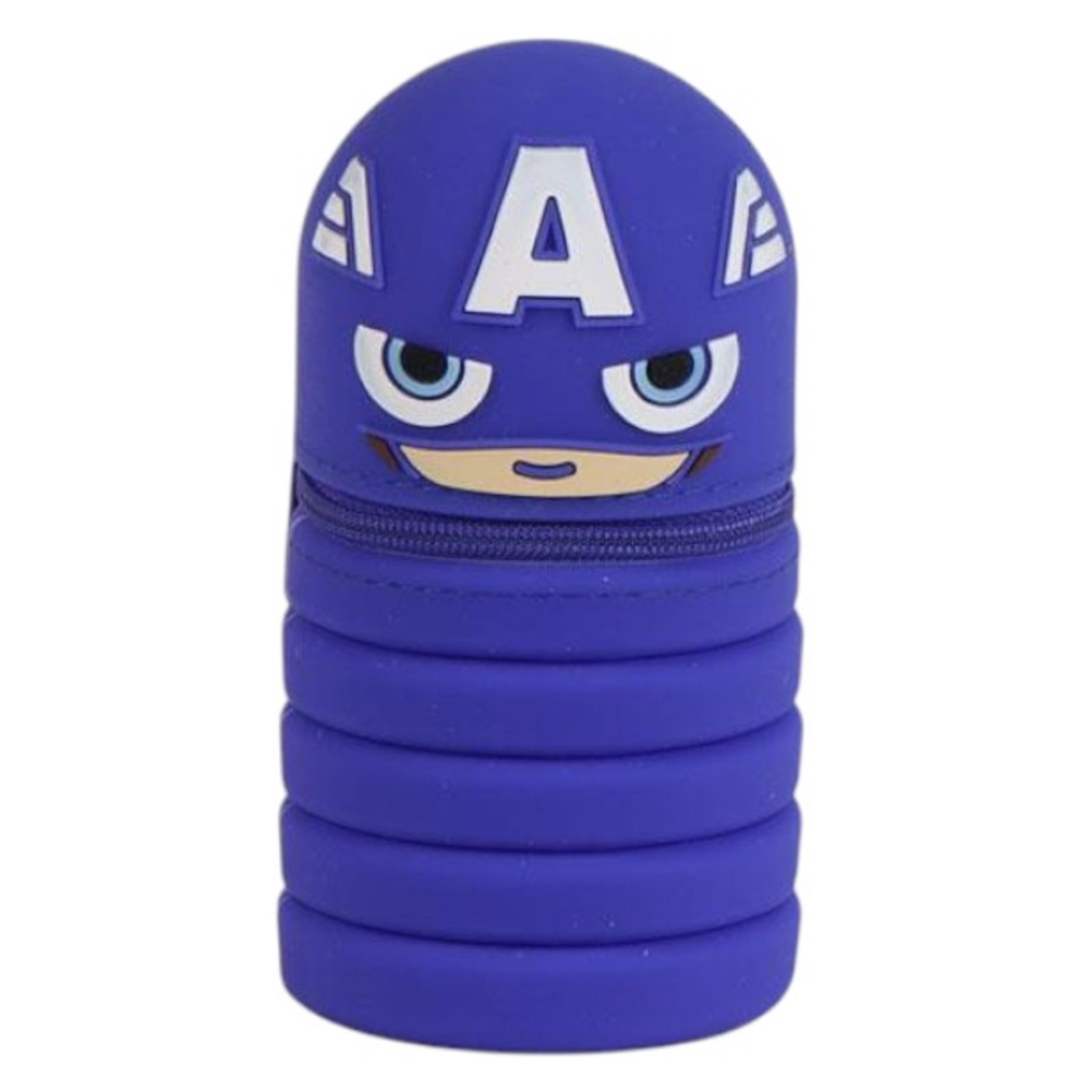 Tombolino in Silicone Capitan America MARVEL Astuccio Estensibile Porta Cancelleria 20 CM - 1713-3