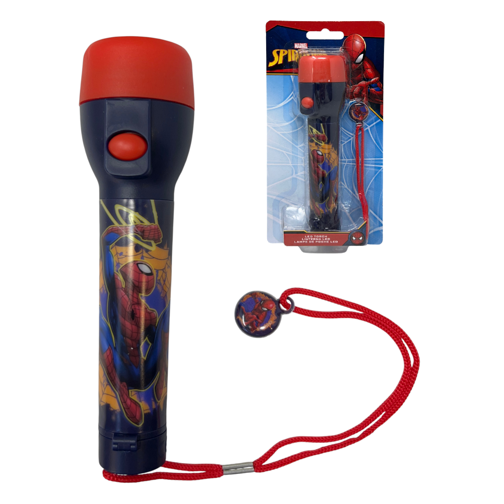 Torcia a LED Spiderman MARVEL 15 CM a Batterie in Confezione Regalo - Sp50079