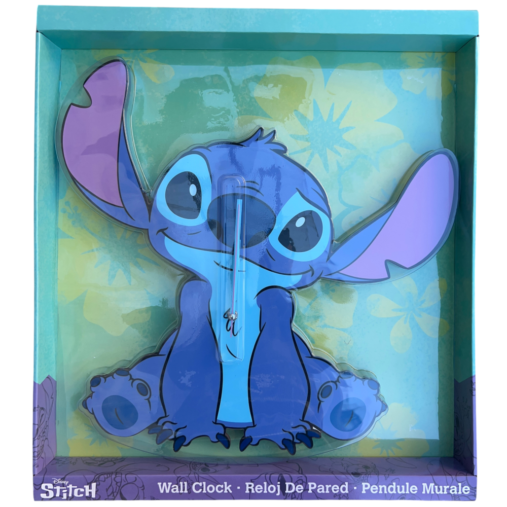 Maxi Orologio da Parete Stitch DISNEY Analogico 50 CM Sagomato Accessorio Decorativo Casa - Las3069