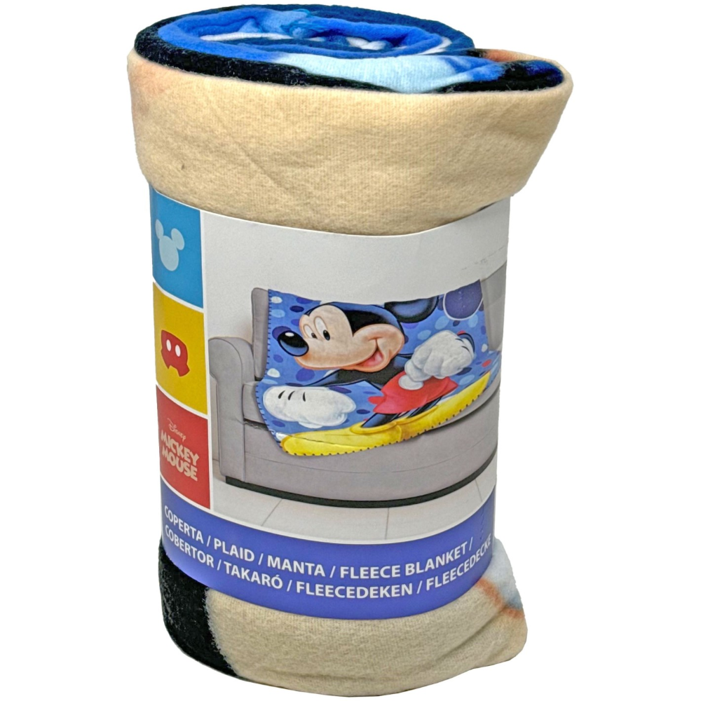 Plaid Topolino DISNEY Coperta in 100% Poliestere 220 Gsm 100 X 140 CM per Bambini - Mic24-4228