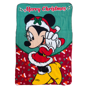 Plaid Minnie Natale DISNEY Coperta in 100% Poliestere 220 Gsm 100 X 140 CM per Bambini - Min36-5445