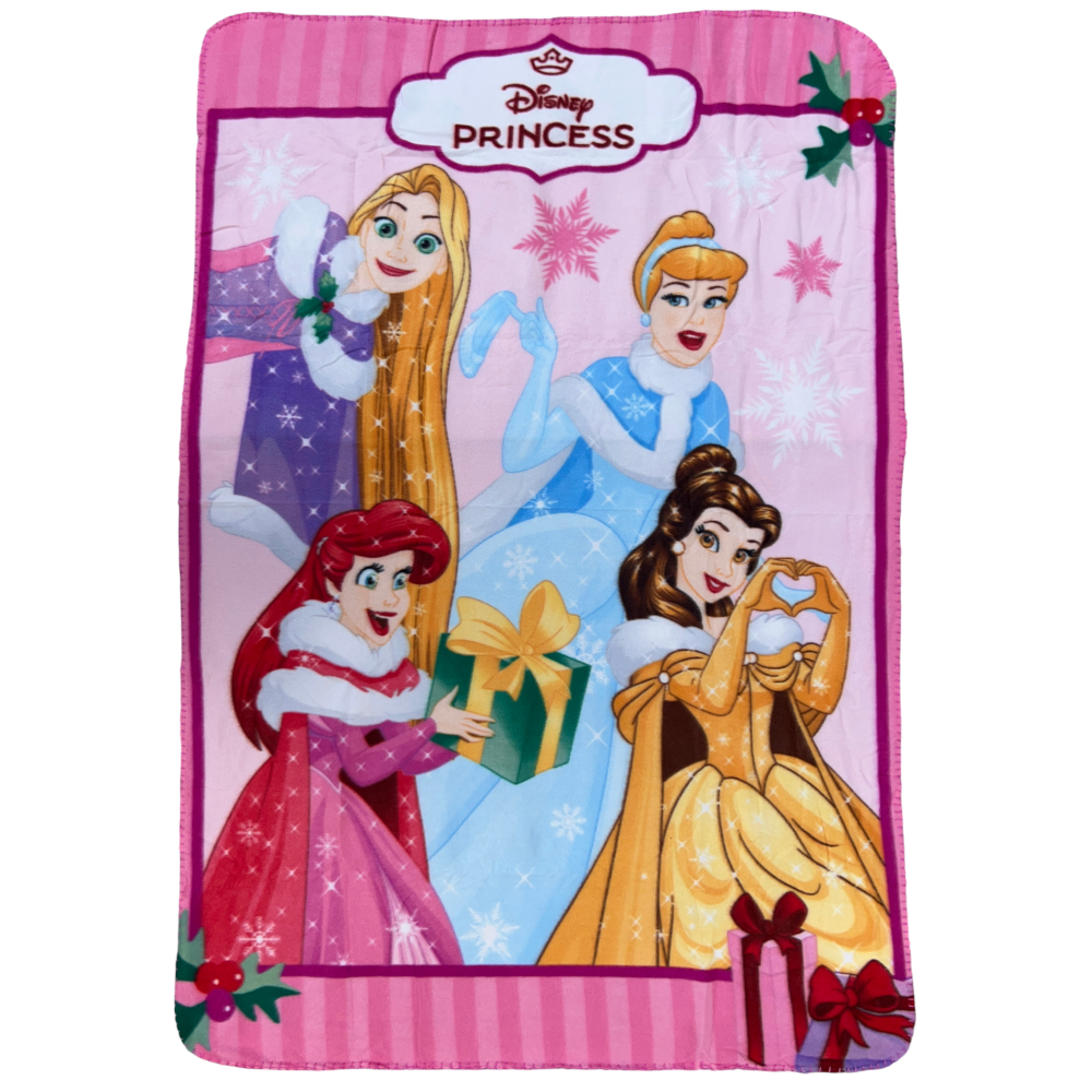 Plaid Principesse Natale DISNEY Coperta in 100% Poliestere 220 Gsm 100 X 140 CM per Bambini - Pri36-5585