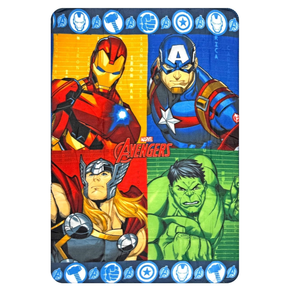 Plaid Avengers MARVEL Coperta in 100% Poliestere 220 Gsm 100 X 140 CM per Bambini - Ave24-4334
