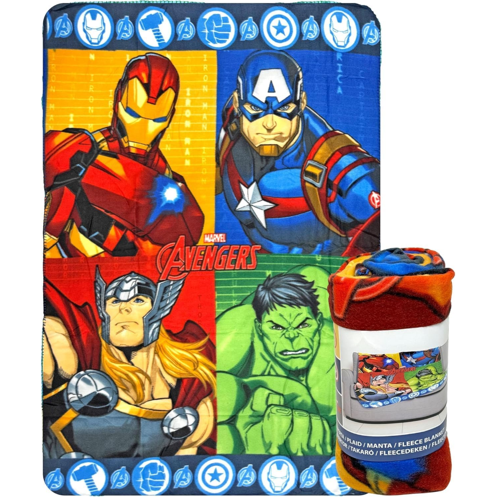 Plaid Avengers MARVEL Coperta in 100% Poliestere 220 Gsm 100 X 140 CM per Bambini - Ave24-4334